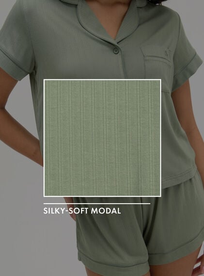 Ribbed modal short pyjama set