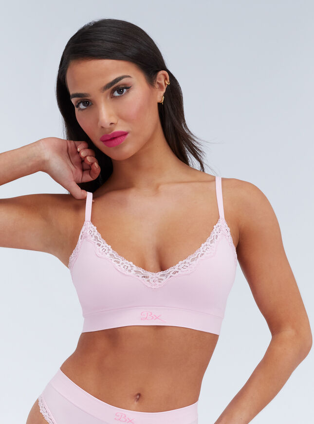 Lace plunge seamless bralette