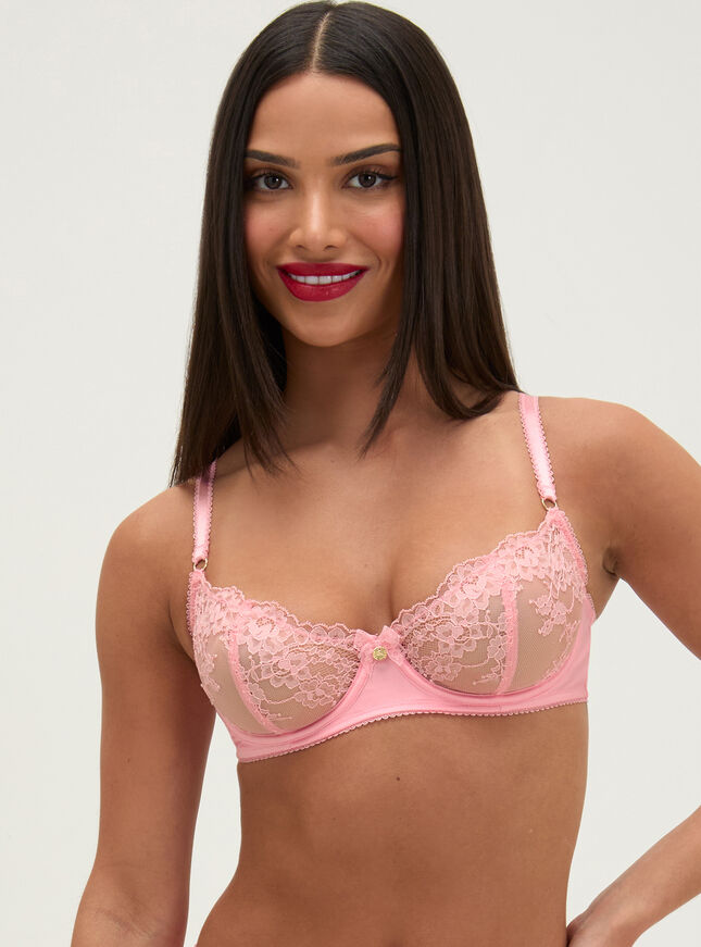 Elsbeth sheer lace balconette bra
