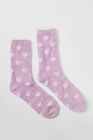 Lilac heart cosy socks