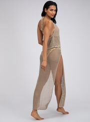 Knitted halterneck beach top