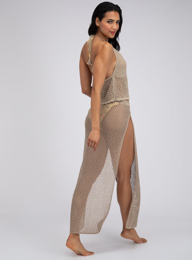 Knitted halterneck beach top