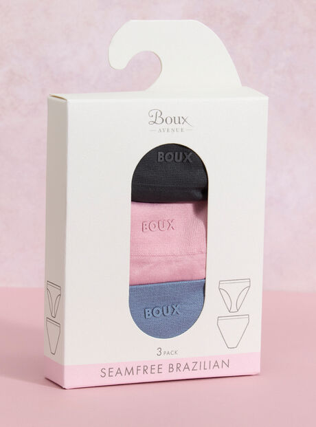 3 pack high leg seamfree brazilian knickers