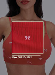 Bow embroidered seamless bralette