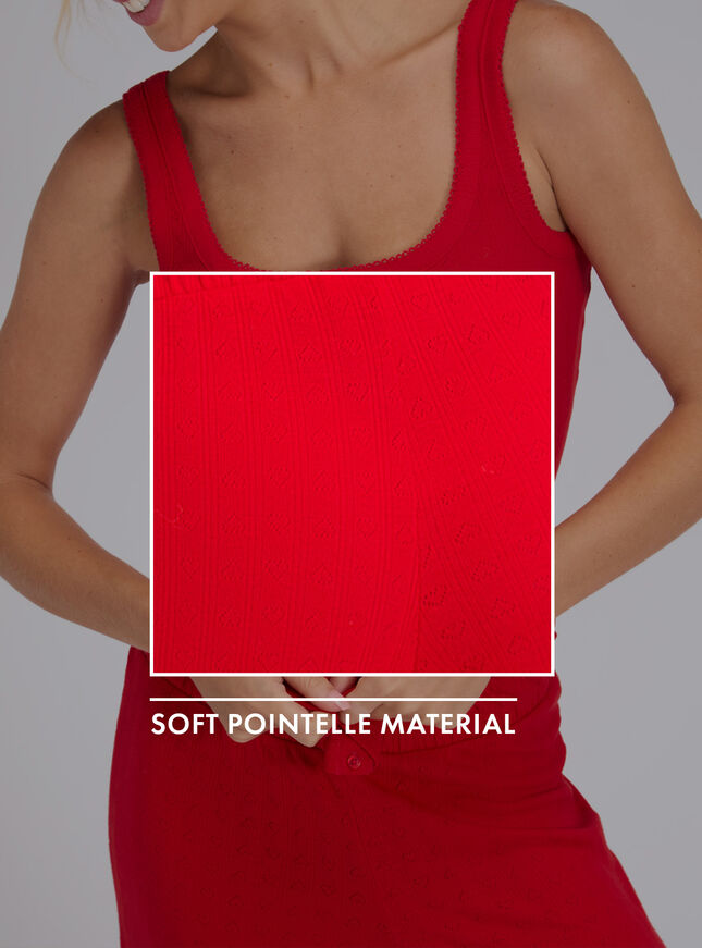 Pointelle button vest and pant pyjama set