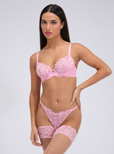 Heidi sheer lace plunge lingerie set