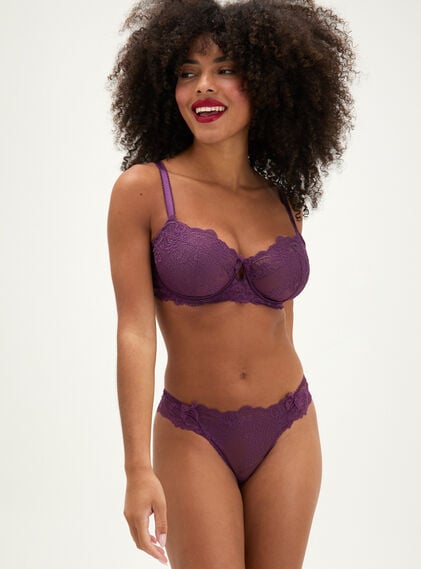 Antointette sheer embroidered balconette bra