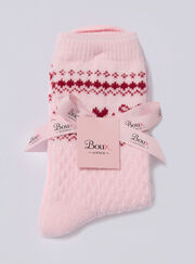 Fairisle textured knitted ankle socks