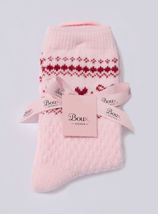 Fairisle textured knitted ankle socks