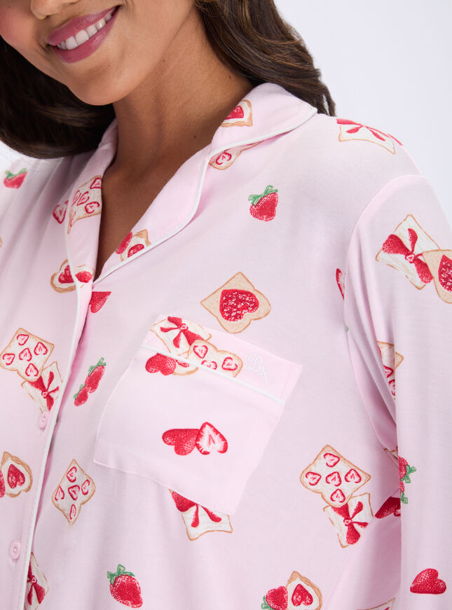 Strawberry toast modal long pyjama set