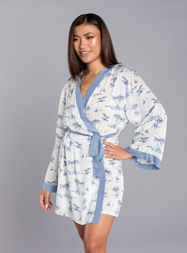 Island print kimono Cream Boux Avenue UK