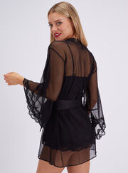 Mallory mesh kimono robe