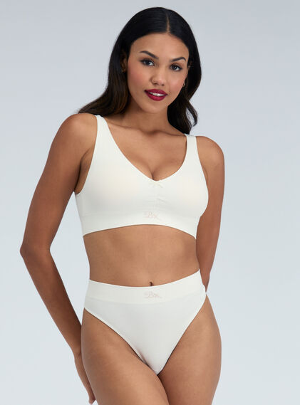 Ribbed seamless ruche bralette
