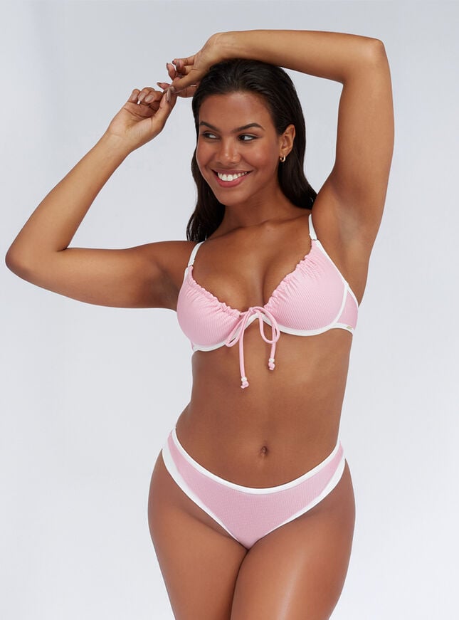 Ibiza piped plunge bikini top