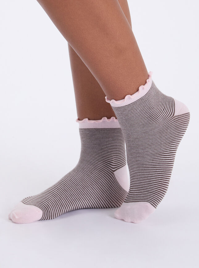 2 pack striped & polka dots midi socks