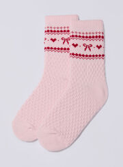 Fairisle textured knitted ankle socks