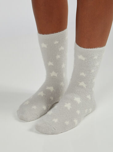 Star print cosy socks