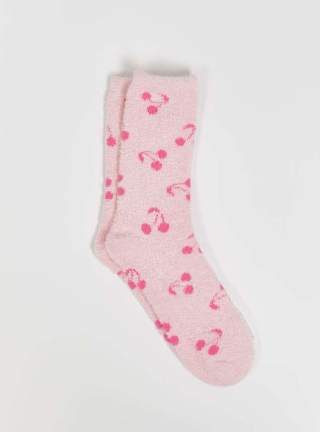 Cherry fluffy socks
