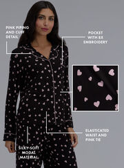 Heart modal pyjama set