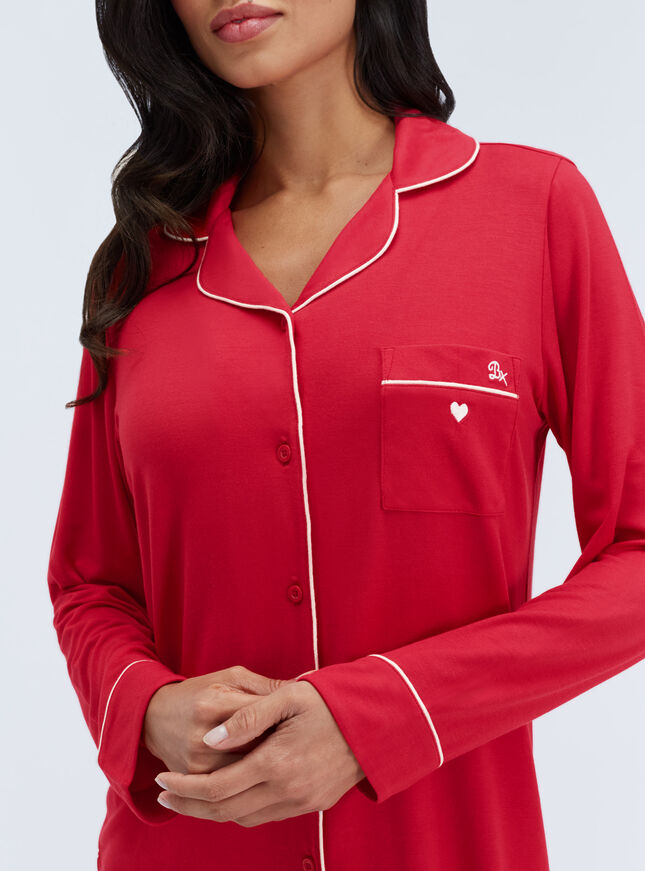 Piping modal long pyjama set