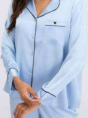 Oversized satin top and pant pyjama set