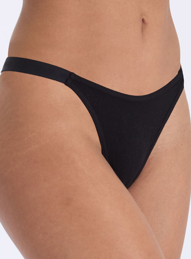 Amiee ribbed high leg thong