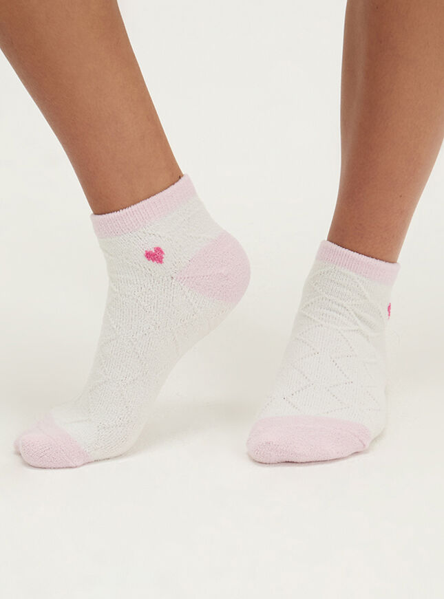 2 pack heart textured trainer socks