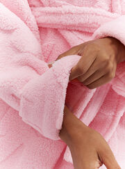 Fluffy bow short dressing gown