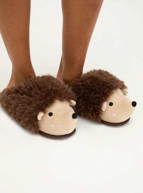 Hedgehog fluffy mule slippers