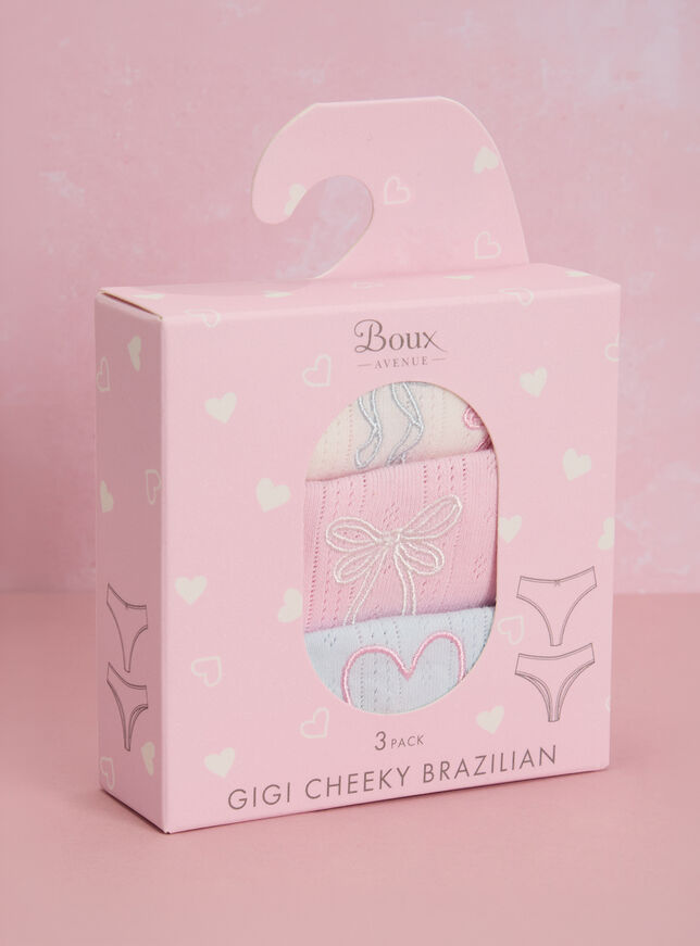 3 pack Gigi cheeky brazilian knickers
