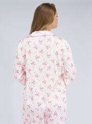 Bow satin pyjama set