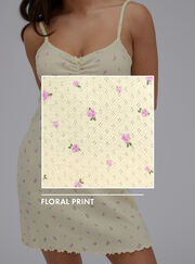 Meadow floral pointelle short nightdress