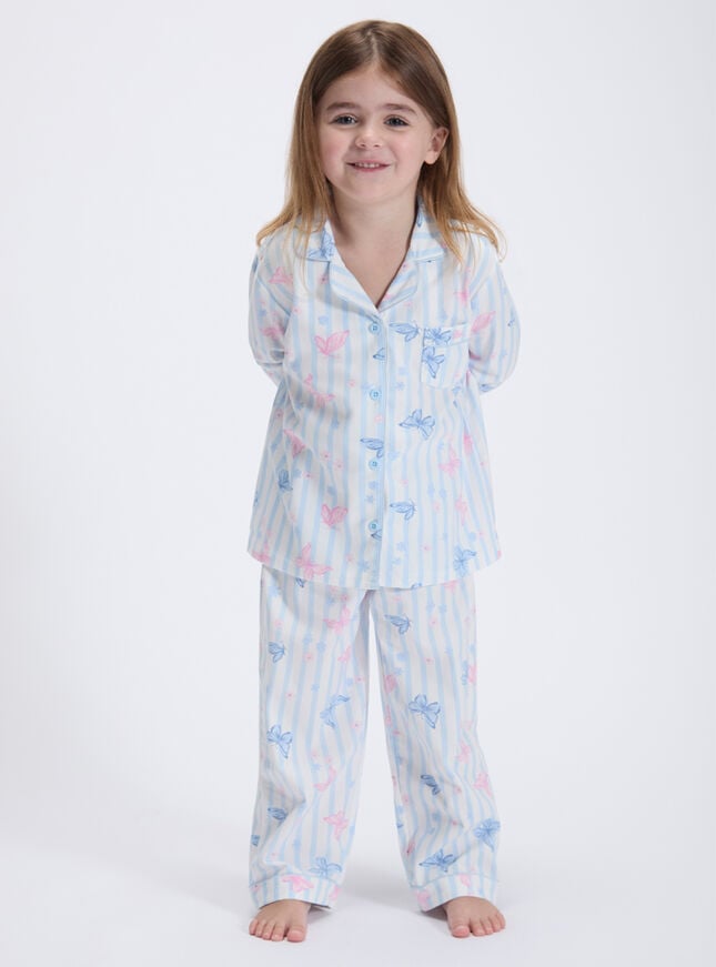 Kids' butterfly fleece pyjamas in a bag