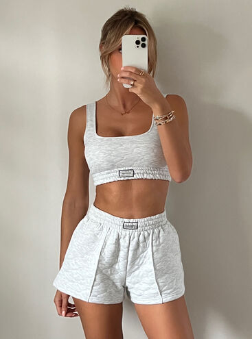 Quilted sweat shorts