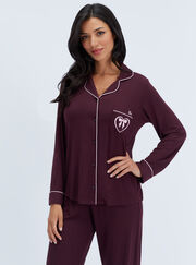 Piping modal long pyjama set