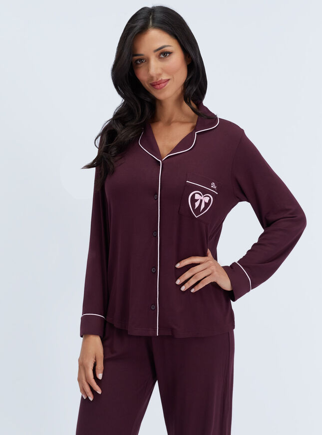 Piping modal long pyjama set
