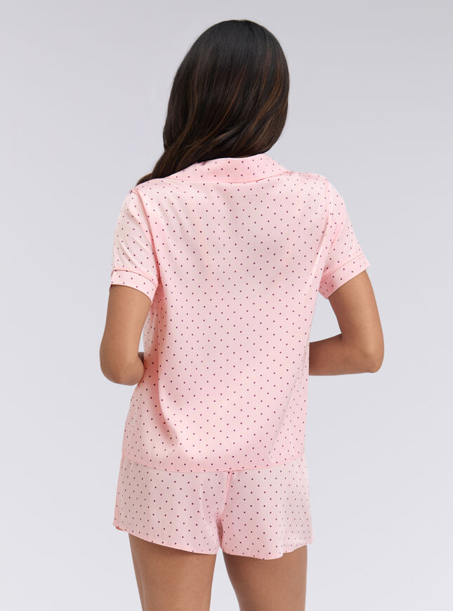Polka dot satin short pyjama set