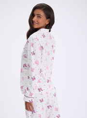 Multi bows fleece pyjamas in a bag