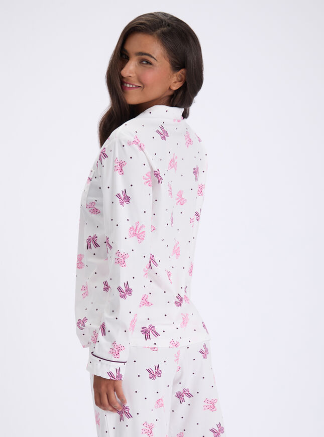 Multi bows fleece pyjamas in a bag