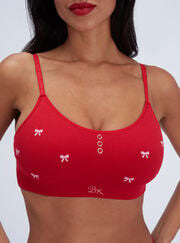 Bow embroidered seamless bralette