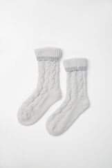 Chenille cable knit socks