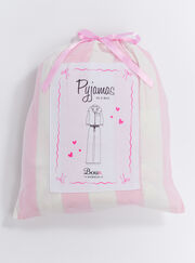Wide stripe cotton pyjamas in a bag