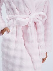 Bubble texture fluffy long dressing gown