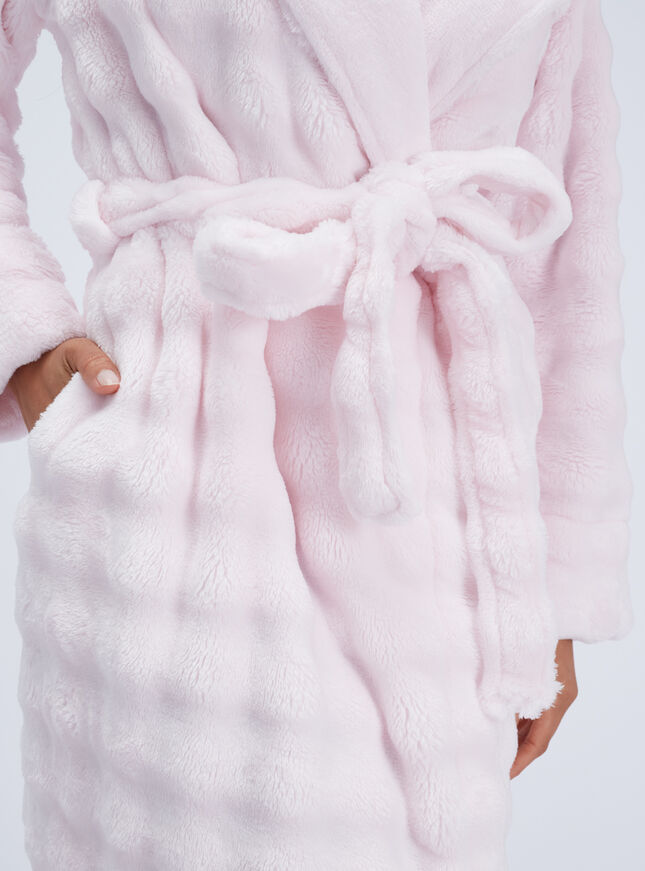 Bubble texture fluffy long dressing gown