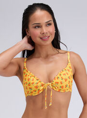 Ibiza eyelet fruity plunge bikini top