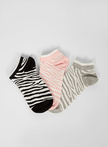 3 Pack zebra trainer socks