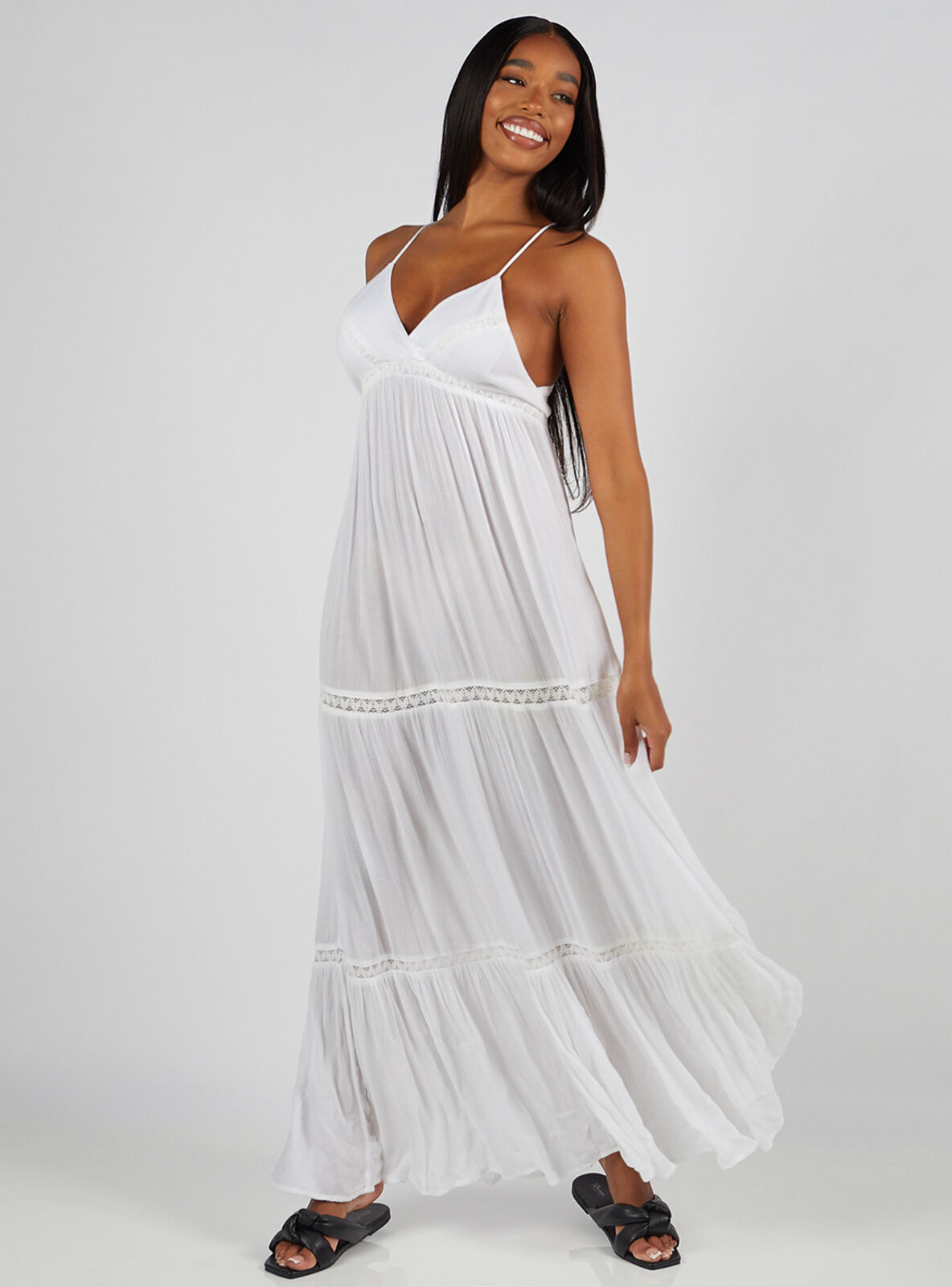 Layered maxi beach dress | White | Boux Avenue IE