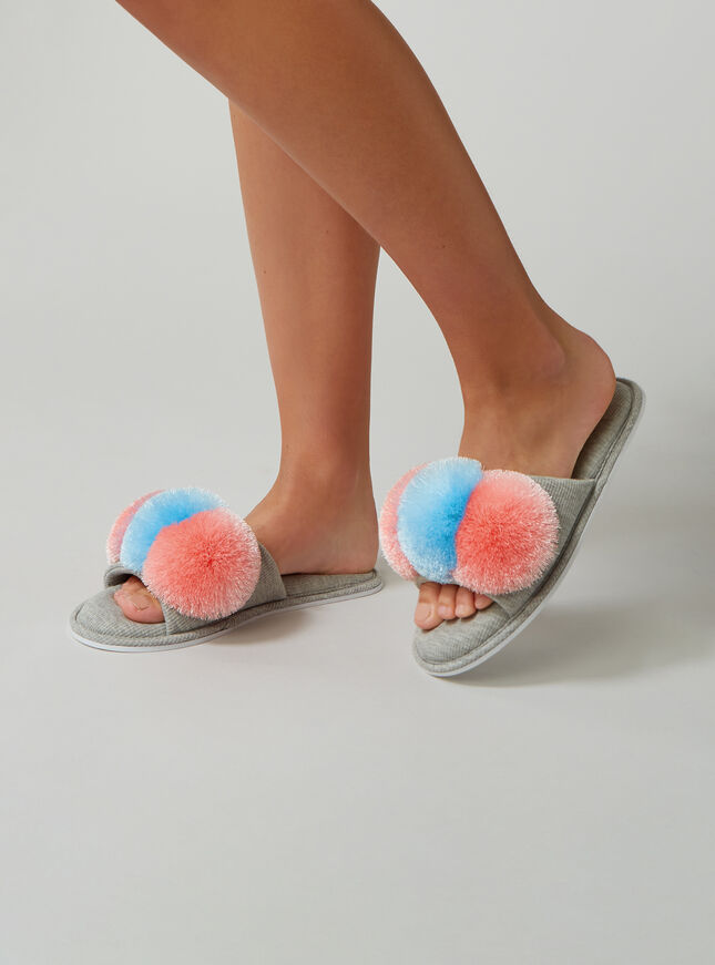 Pom pom slippers Multicoloured Boux Avenue UK