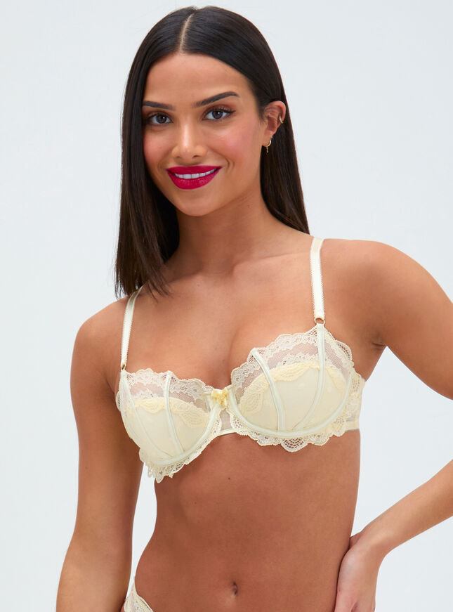 Faye spot mesh balconette bra