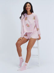 Gingerbread velour short pyjama set
